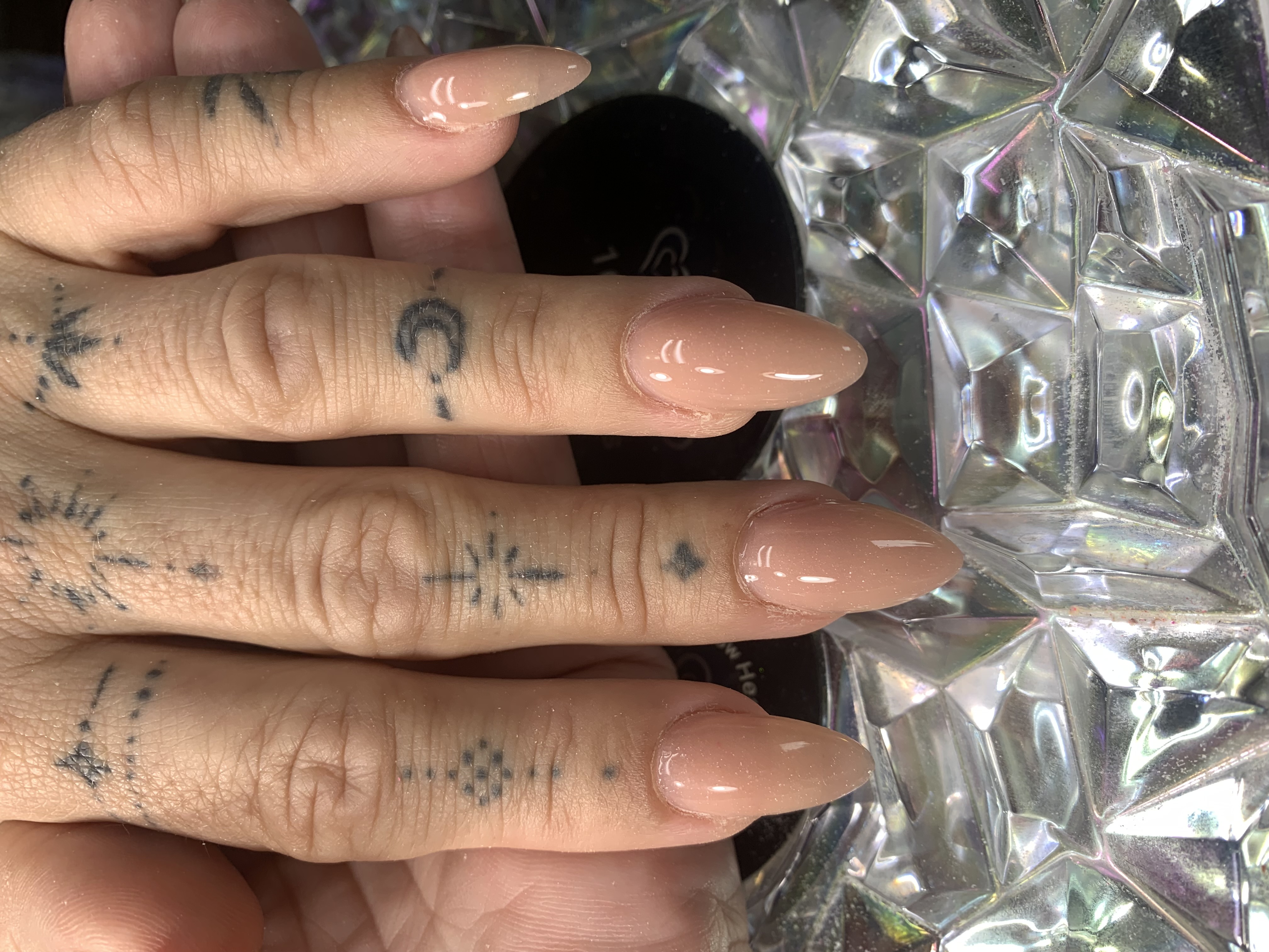 Chrome accent gel manicure